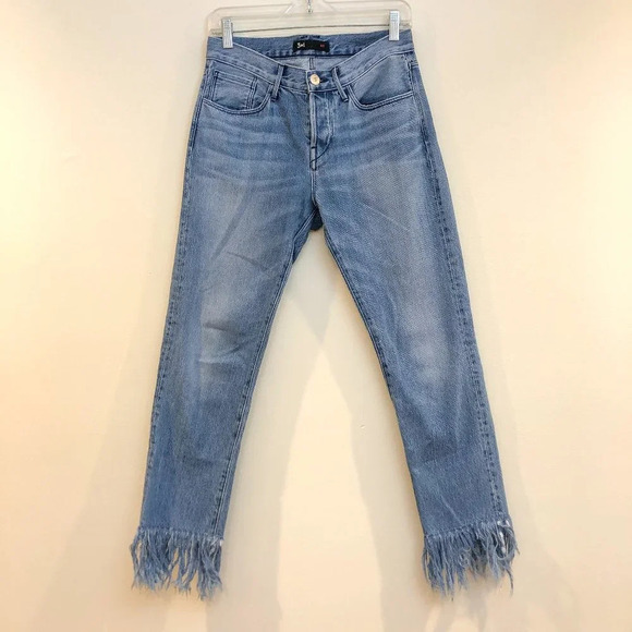 3x1 NYC Skinny Mid Waist Baggy Fringe Ankle Cropped Denim Jeans Women's 25 - Picture 1 of 6